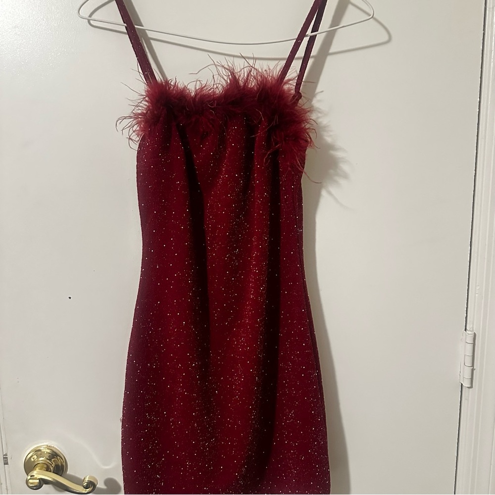 Burgundy mini dress